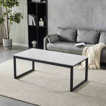 Klubska miza HANOS (bela visok sijaj, 120x60x45, svetleč)