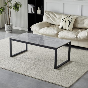 Klubska miza HANOS (120x60x45, siva visok sijaj, svetleč)