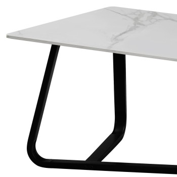 Klubska miza RALOS (120x60x45, bela + zlato, mat)