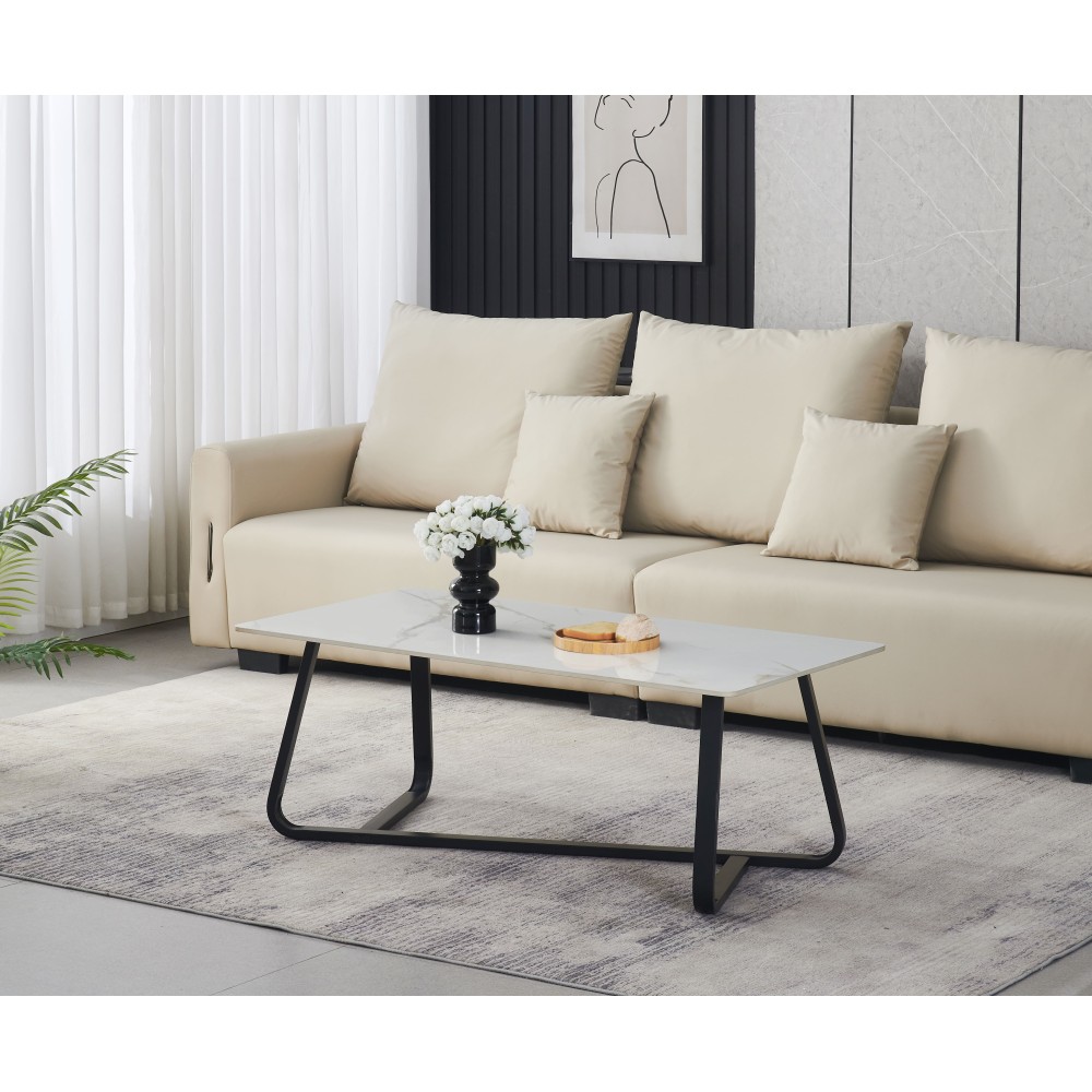 Klubska miza RALOS (120x60x45, bela + zlato, mat) Klubska miza RALOS (120x60x45, bela + zlato, mat)