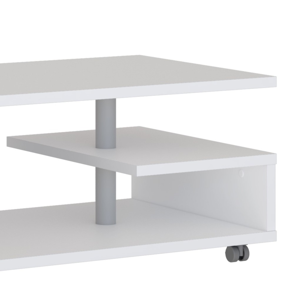 Klubska miza BAILEY (bela, 105x60x45,5)