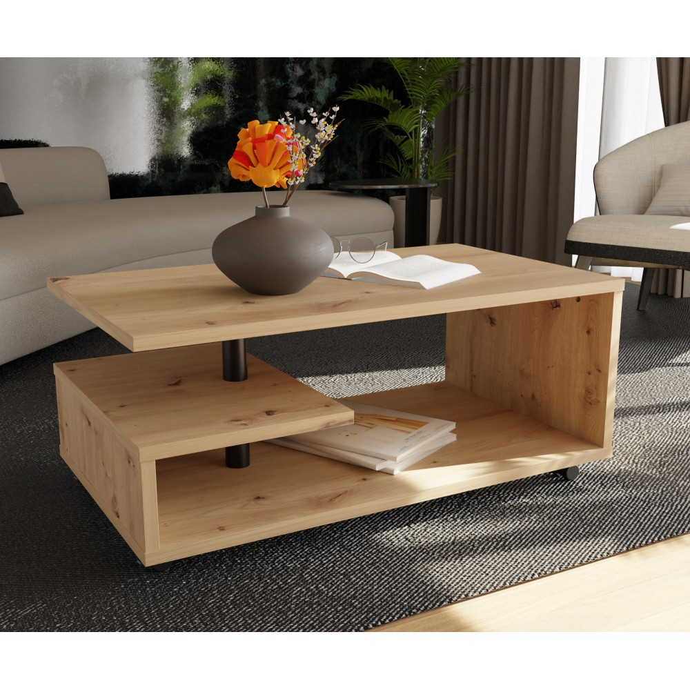 Klubska miza BAILEY (hrast, 105x60x45,5)