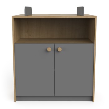 Otroška previjalna miza GABIN 116648 (hrast + siva, 79,5x70x95)