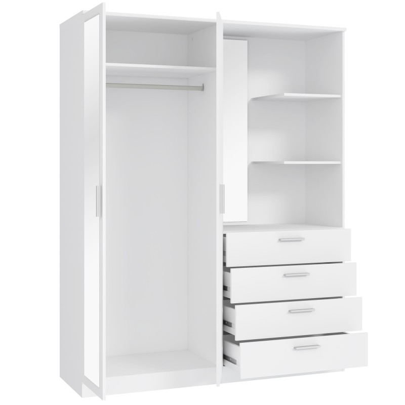 Garderobna omara DEWANIA (159 cm) (bela, 159x53x203,5) Garderobna omara DEWANIA (159 cm) (bela, 159x53x203,5)