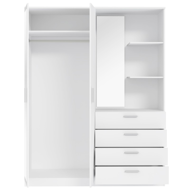 Garderobna omara DEWANIA (159 cm) (bela, 159x53x203,5) Garderobna omara DEWANIA (159 cm) (bela, 159x53x203,5)