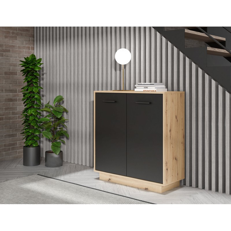 Komoda ANTUZA 221 (hrast + siva, 83x34x88)