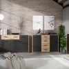 Komoda ANTUZA 221 (hrast + siva, 83x34x88)
