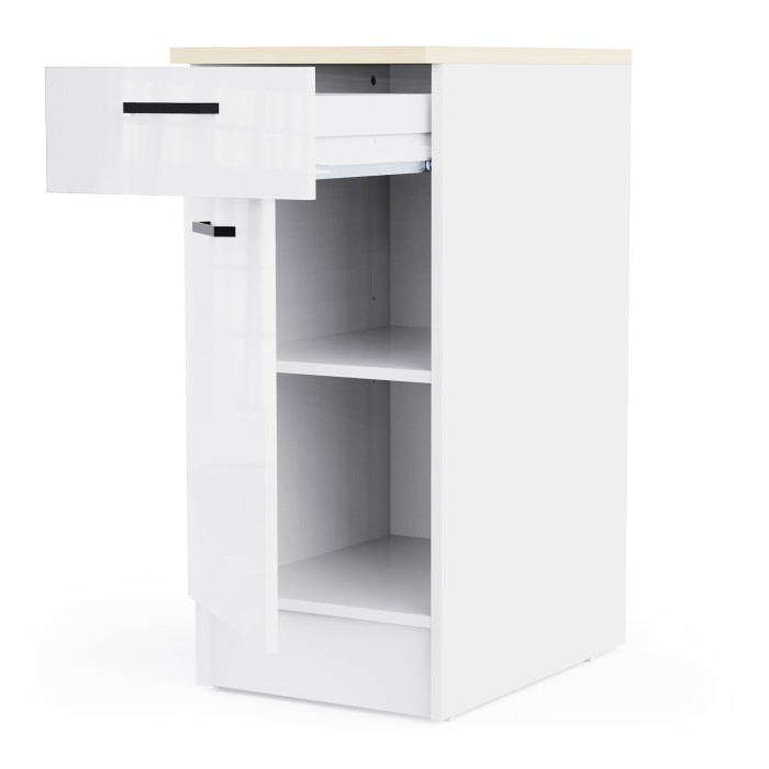 Kuhinjski element BIANCO 1 486962 (svetleč, 40x60x90, bela + bela visok sijaj)