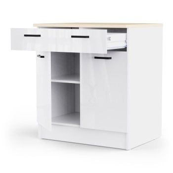 Kuhinjski element BIANCO 6 486967 (svetleč, bela + bela visok sijaj, 80x60x90)