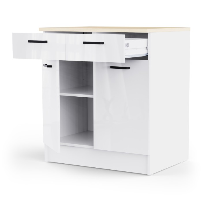 Kuhinjski element BIANCO 6 486967 (svetleč, bela + bela visok sijaj, 80x60x90)