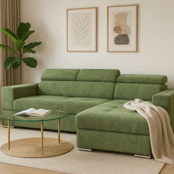 Sedežna garnitura CALGARY REC 120 (svetlo siva, Leva, 290x170)