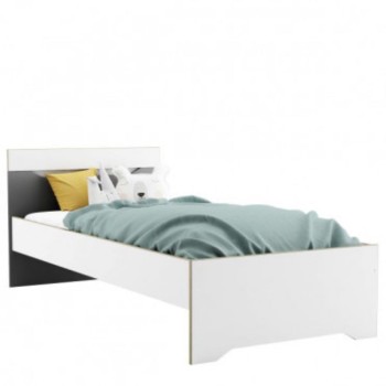 Postelja GENIUS (90x200, bela + siva)