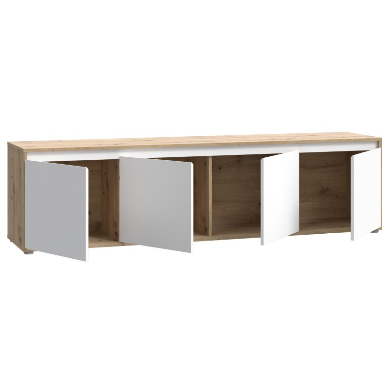 TV komoda SKELPE 142 (hrast + bela, 188x42x50) TV komoda SKELPE 142 (hrast + bela, 188x42x50)