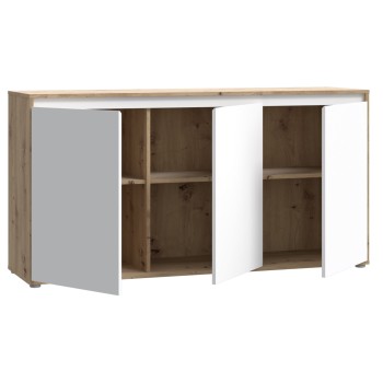 Komoda SKELPE 231 (hrast + bela, 152,5x42x78,5)