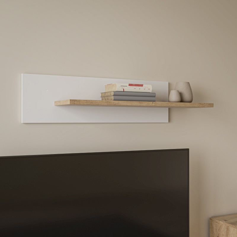 Polica SKELPE B04 (hrast + bela, 101x22x23,5) Polica SKELPE B04 (hrast + bela, 101x22x23,5)