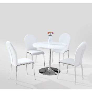 Miza LEO (bela visok sijaj, Ø 90x75)