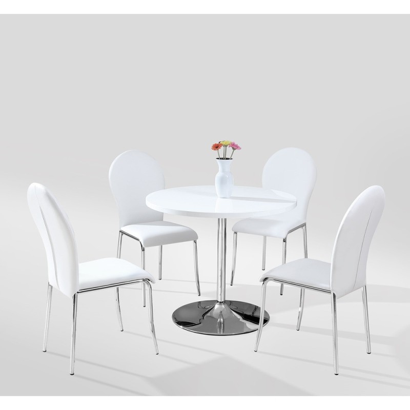 Miza LEO (bela visok sijaj, Ø 90x75)