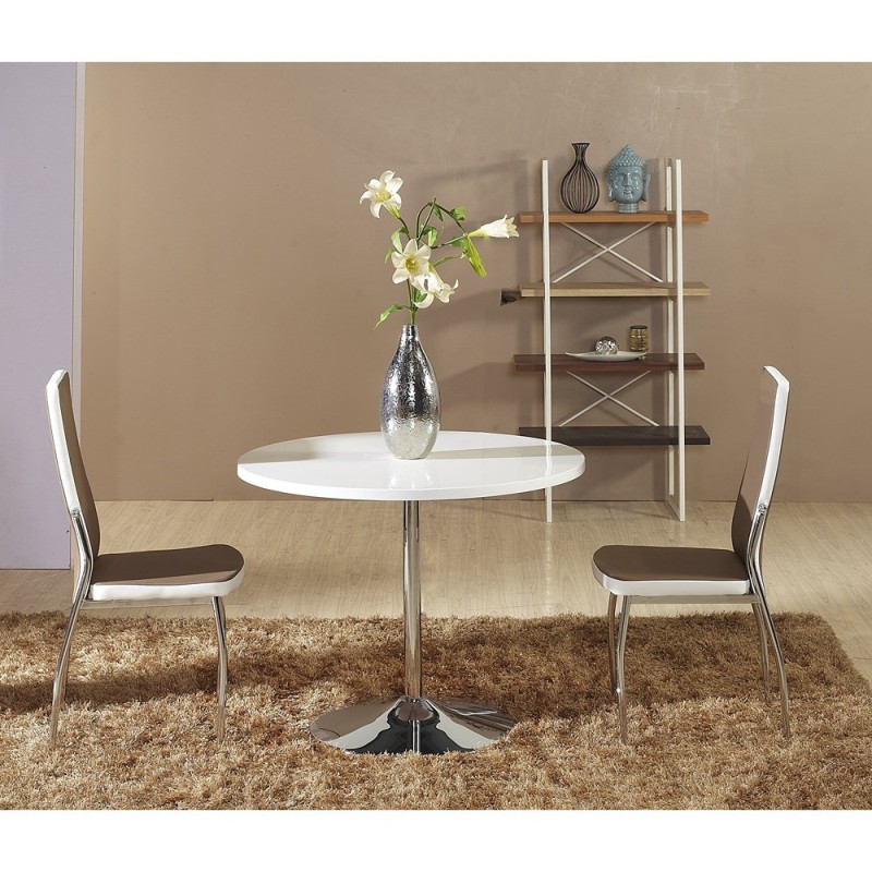 Miza LEO (bela visok sijaj, Ø 90x75)