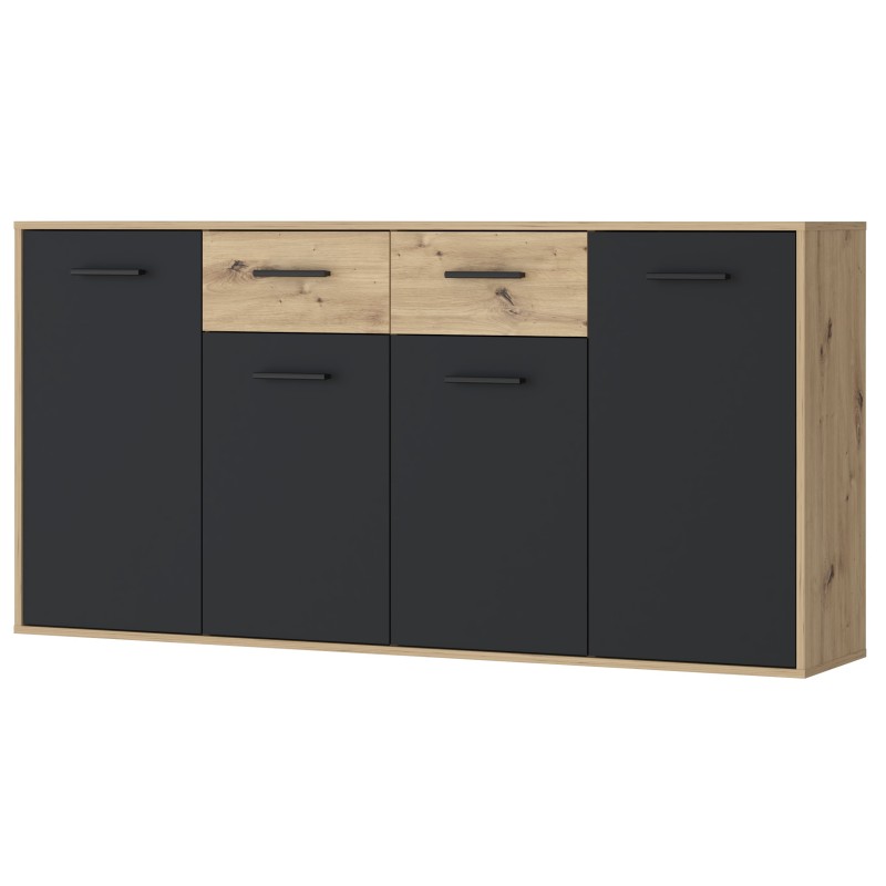 Komoda ANTUZA 241 (hrast + siva, 162x34x82) Komoda ANTUZA 241 (hrast + siva, 162x34x82)