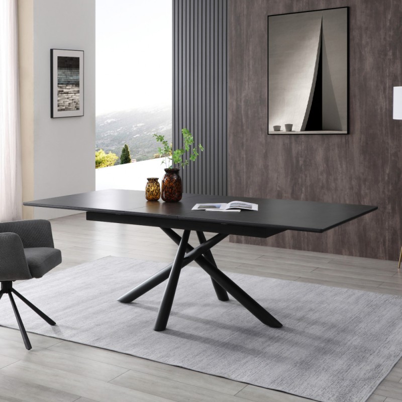 Raztegljiva miza NEGARA (črna, 180-220x100x76, mat) Raztegljiva miza NEGARA (črna, 180-220x100x76, mat)