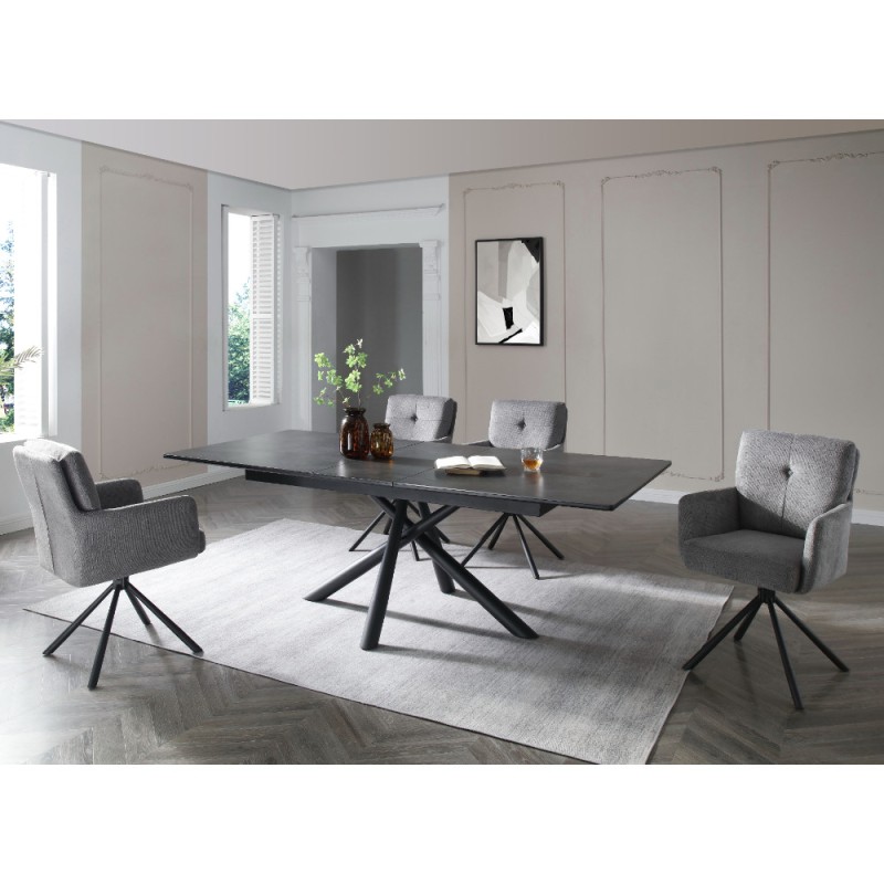 Raztegljiva miza NEGARA (črna, 180-220x100x76, mat) Raztegljiva miza NEGARA (črna, 180-220x100x76, mat)