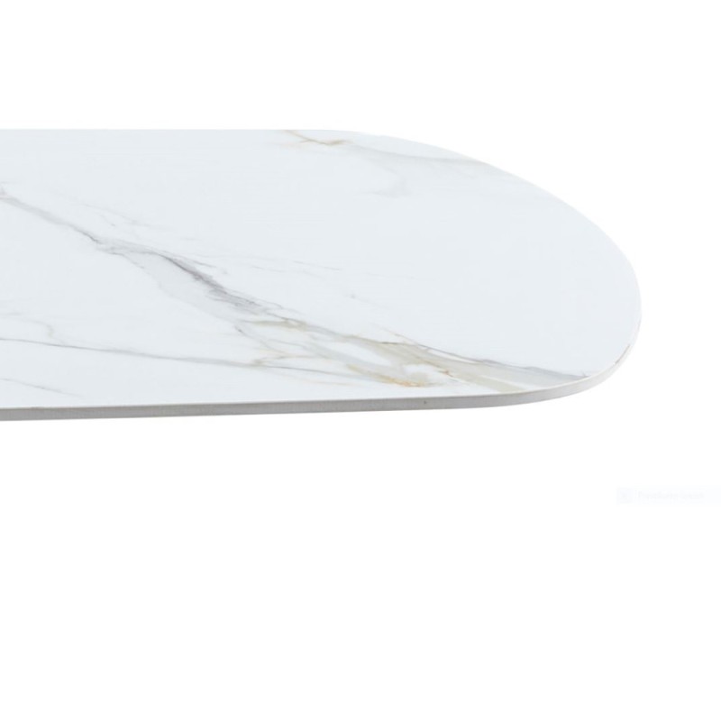 Miza ZUG (bela + zlato, 180x90x75, svetleč)