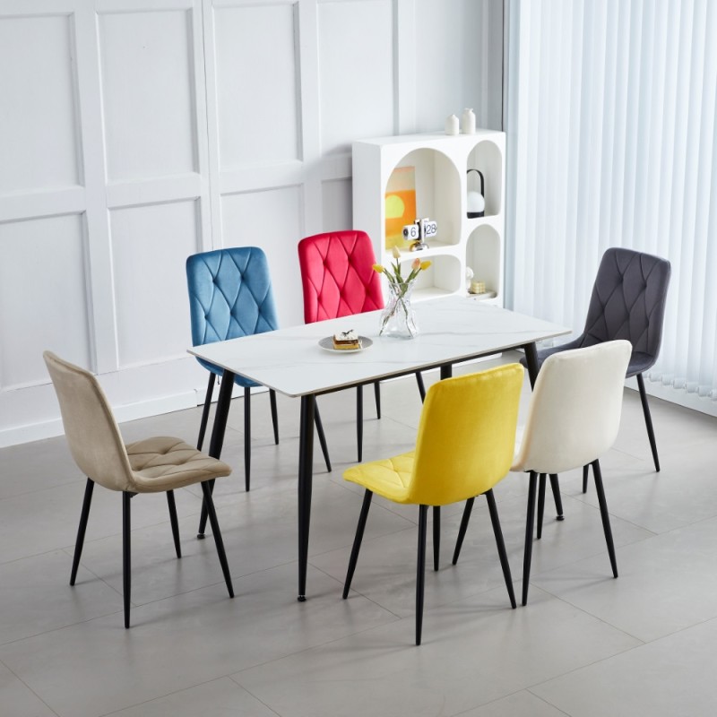 Miza ADRIA (HG bel marmor, 140x80x75, svetleč)