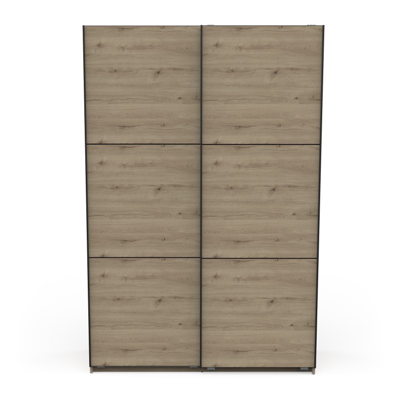 Garderobna omara ALAHAMBRA (148 cm) (hrast + črna, 148x60x224)