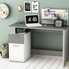 Pisalna miza PLATON 182294 (bela + siva, 121,5x55x110)