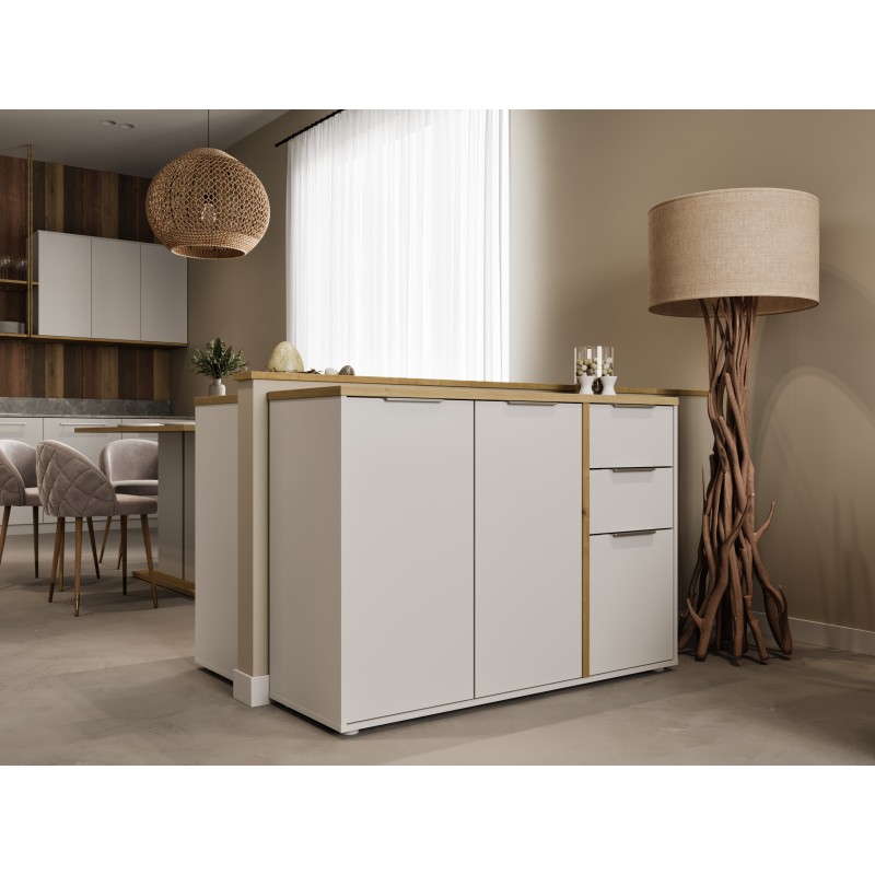 Komoda ACCESS 347760 (bela + rjava, 121,5x39,5x85,5)