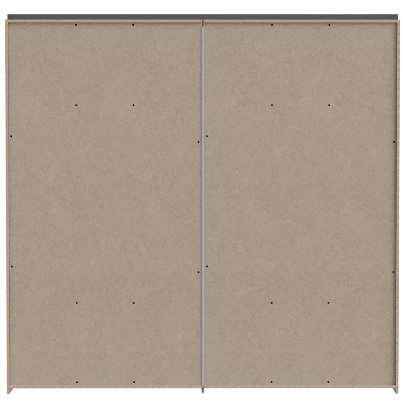 Garderobna omara PEMBURY 92314 (225 cm) (225x62x215,5, temni hrast + siva)