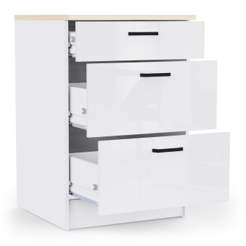 Kuhinjski element BIANCO 3 486964 (svetleč, bela + bela visok sijaj, 60x60x90)