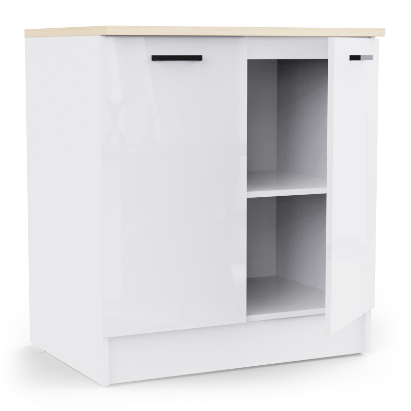 Kuhinjski element BIANCO 5 486966 (svetleč, bela + bela visok sijaj, 80x60x90)