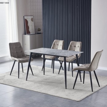 Miza ADRIA (HG siv marmor, 140x80x75, svetleč)