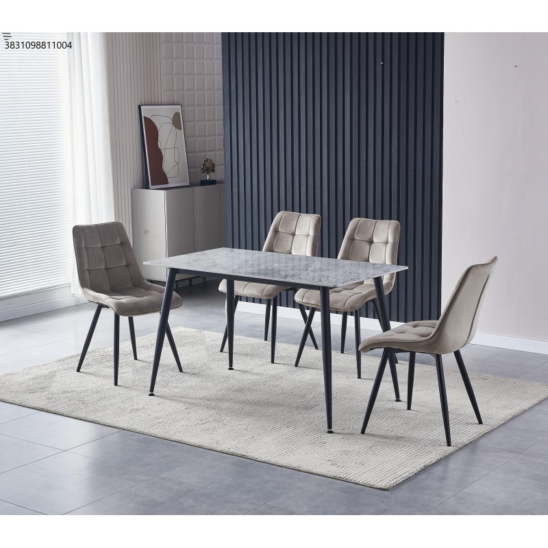 Miza ADRIA (HG siv marmor, 140x80x75, svetleč)