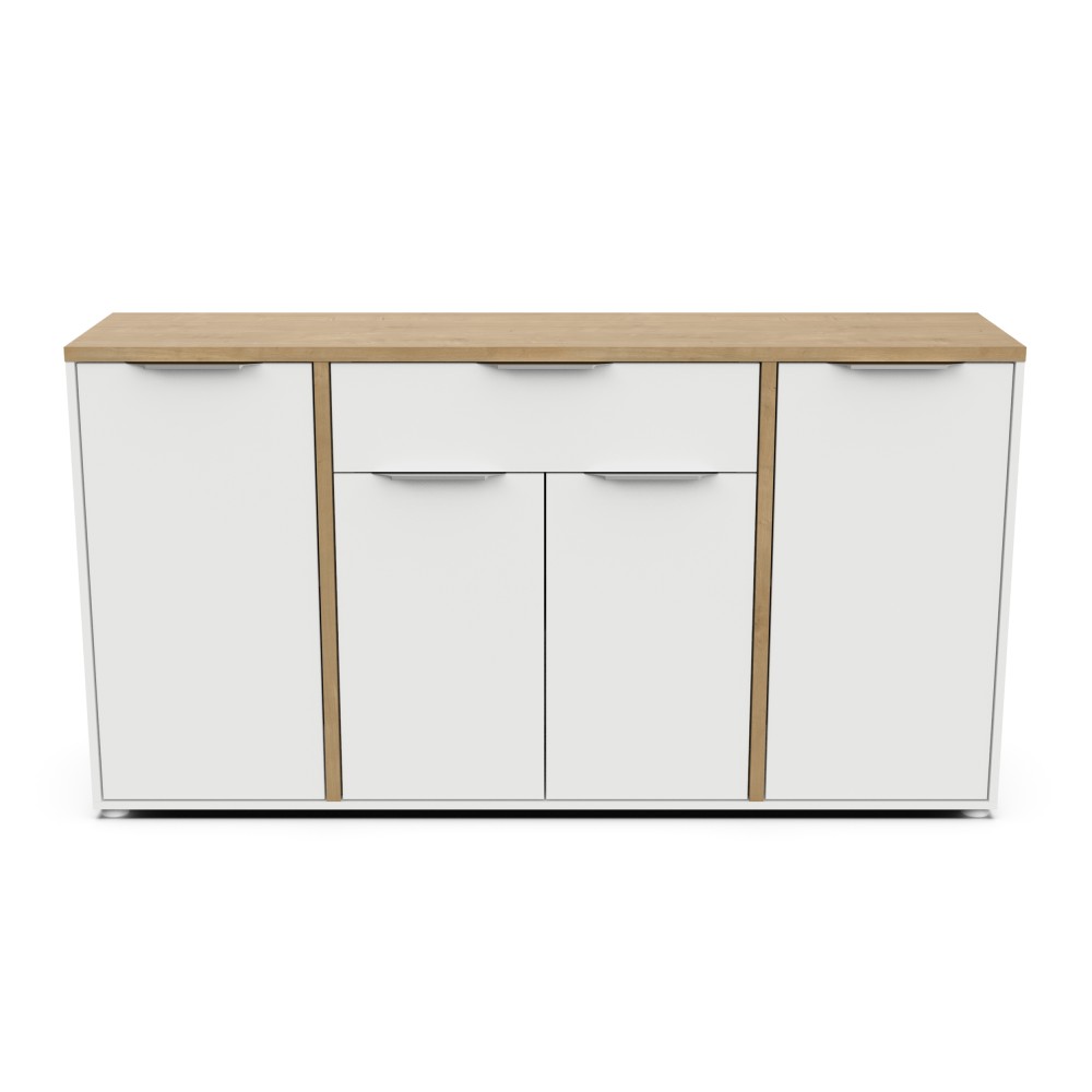 Komoda ACCESS 347761 (bela + rjava, 161x 39,5x85,5) Komoda ACCESS 347761 (bela + rjava, 161x 39,5x85,5)