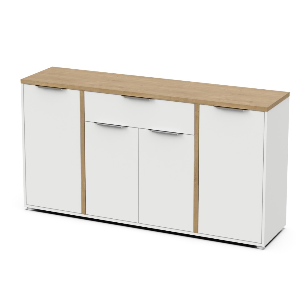 Komoda ACCESS 347761 (bela + rjava, 161x 39,5x85,5) Komoda ACCESS 347761 (bela + rjava, 161x 39,5x85,5)