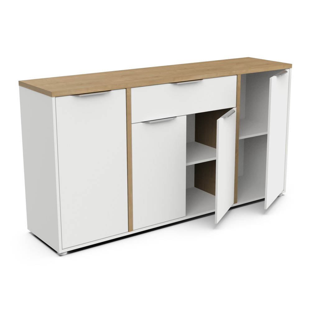 Komoda ACCESS 347761 (bela + rjava, 161x 39,5x85,5) Komoda ACCESS 347761 (bela + rjava, 161x 39,5x85,5)