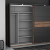 Garderobna omara KASURA 12411 (270 cm) (270x63x210,5, hrast + krem bela) Garderobna omara KASURA 12411 (270 cm) (270x63x210,5, hrast + krem bela)