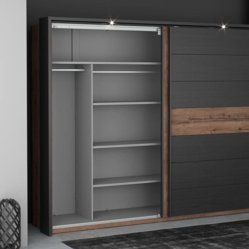 Garderobna omara KASURA 12411 (270 cm) (270x63x210,5, hrast + krem bela) Garderobna omara KASURA 12411 (270 cm) (270x63x210,5, hrast + krem bela)