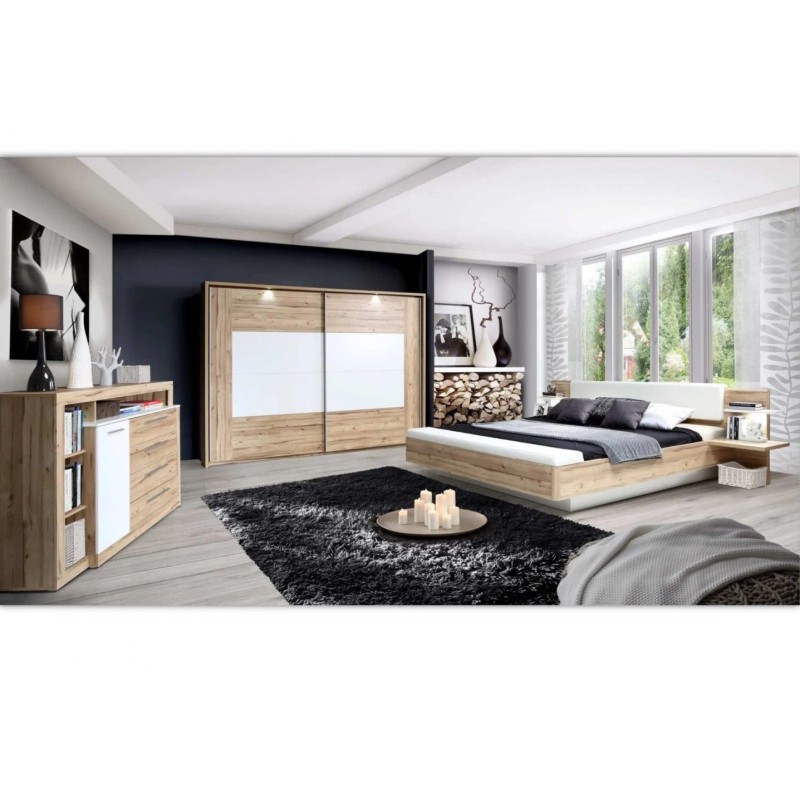 Garderobna omara KASURA 12411 (270 cm) (270x63x210,5, hrast + krem bela) Garderobna omara KASURA 12411 (270 cm) (270x63x210,5, hrast + krem bela)