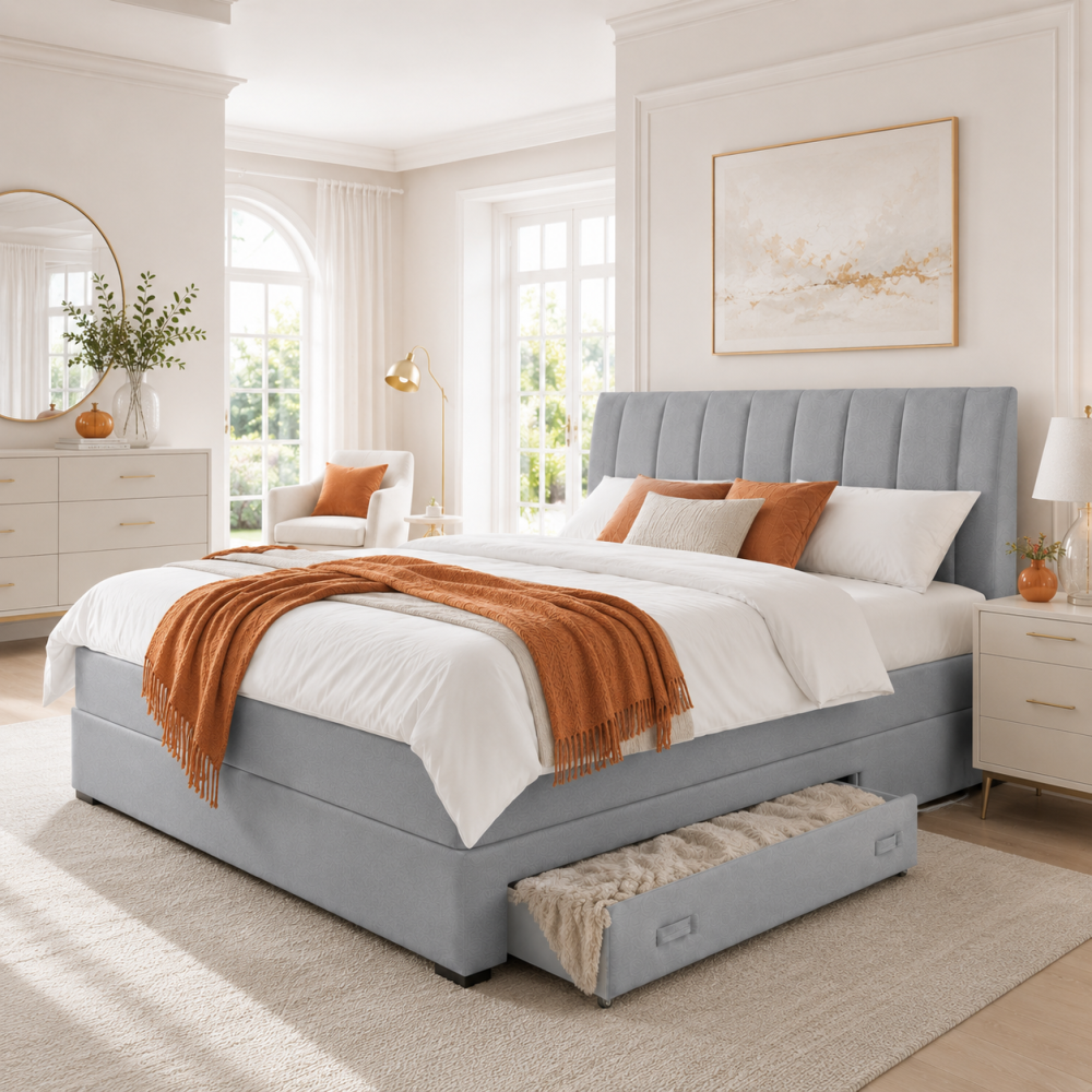 Box spring postelja JASMINA (160x200, 164x214x120, siva - Cosmic new 106) Box spring postelja JASMINA (160x200, 164x214x120, siva - Cosmic new 106)