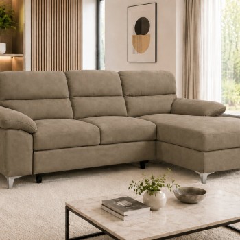 Sedežna garnitura LUNIS (rjava, Desna, 236x155x94)