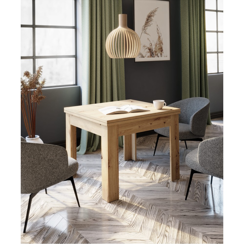 Raztegljiva miza LOTUS (hrast, 95/190x95x77) Raztegljiva miza LOTUS (hrast, 95/190x95x77)