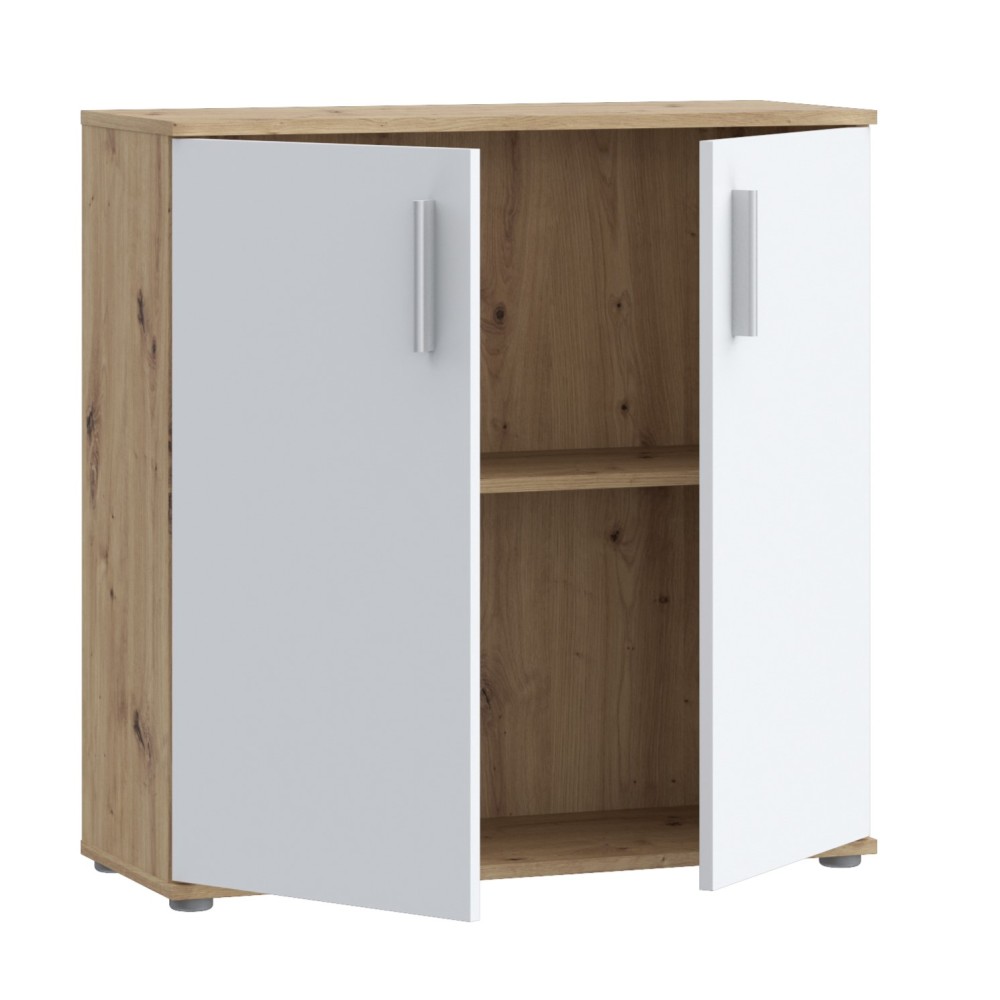komoda IKOLI 222 (hrast + bela, 80x31,5x82) komoda IKOLI 222 (hrast + bela, 80x31,5x82)