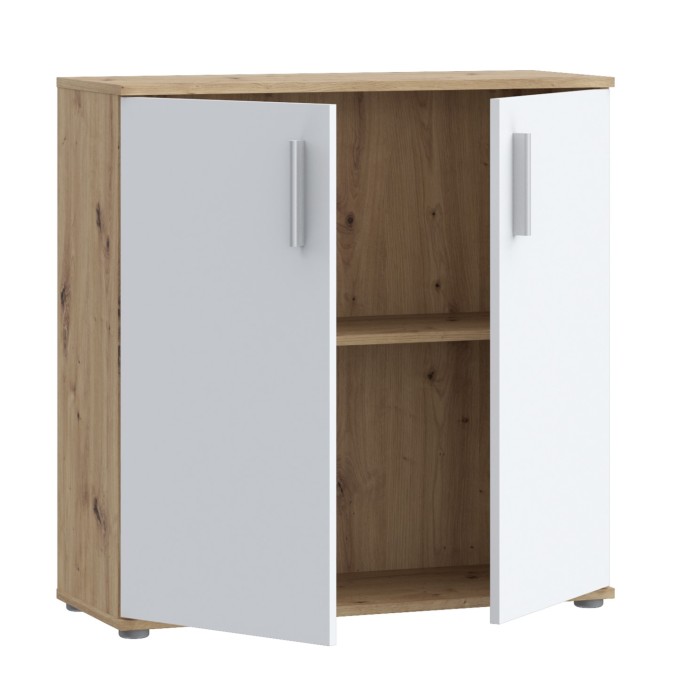 komoda IKOLI 222 (hrast + bela, 80x31,5x82) komoda IKOLI 222 (hrast + bela, 80x31,5x82)