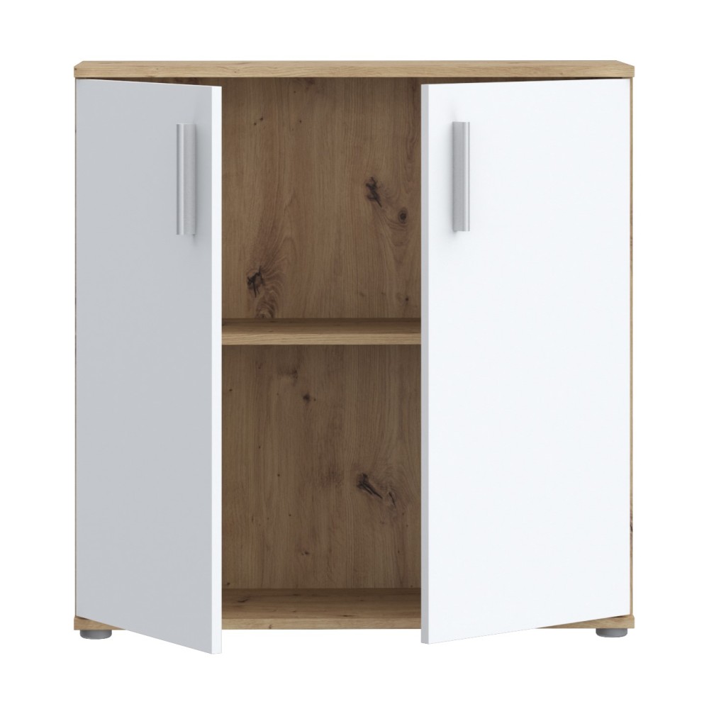 komoda IKOLI 222 (hrast + bela, 80x31,5x82) komoda IKOLI 222 (hrast + bela, 80x31,5x82)