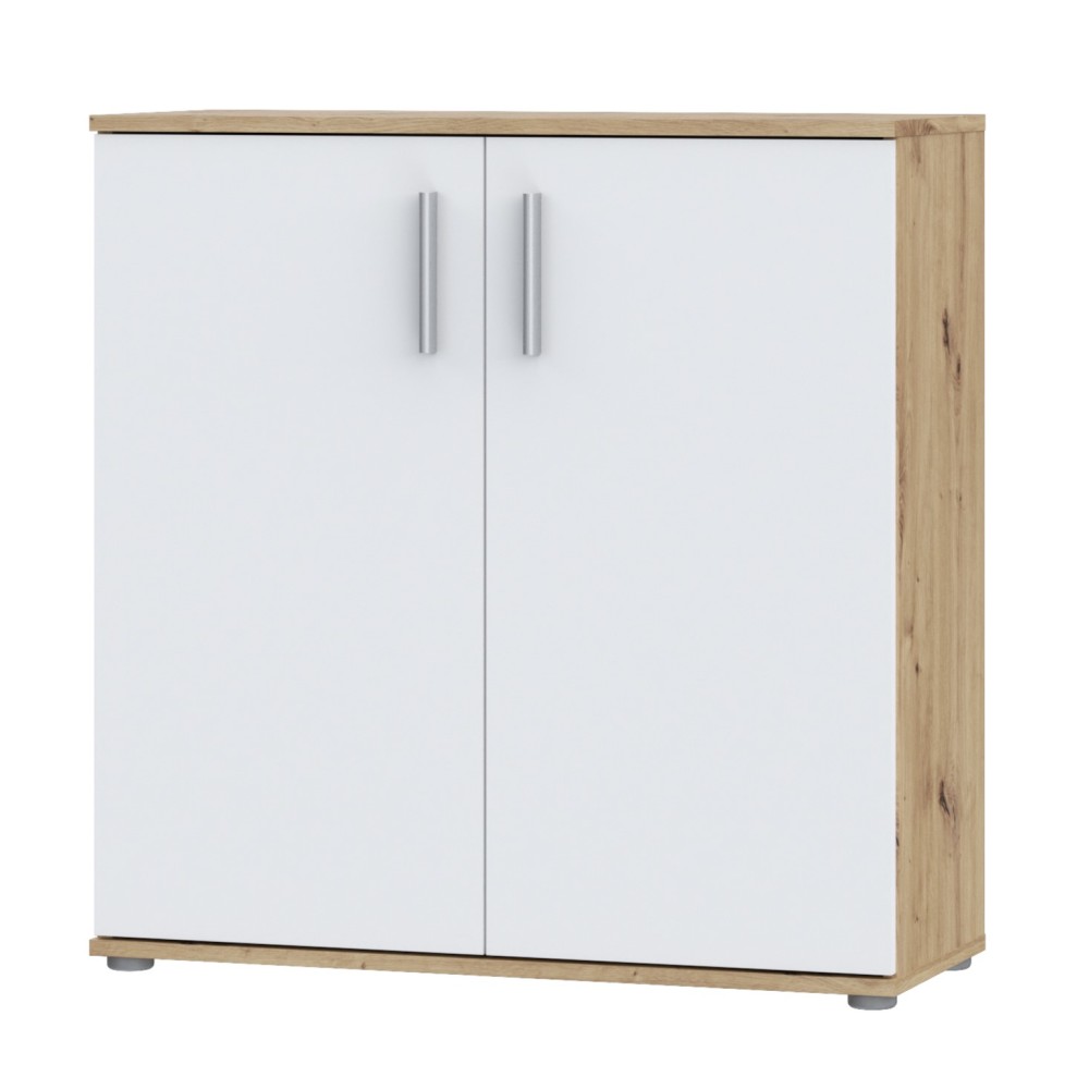 komoda IKOLI 222 (hrast + bela, 80x31,5x82) komoda IKOLI 222 (hrast + bela, 80x31,5x82)