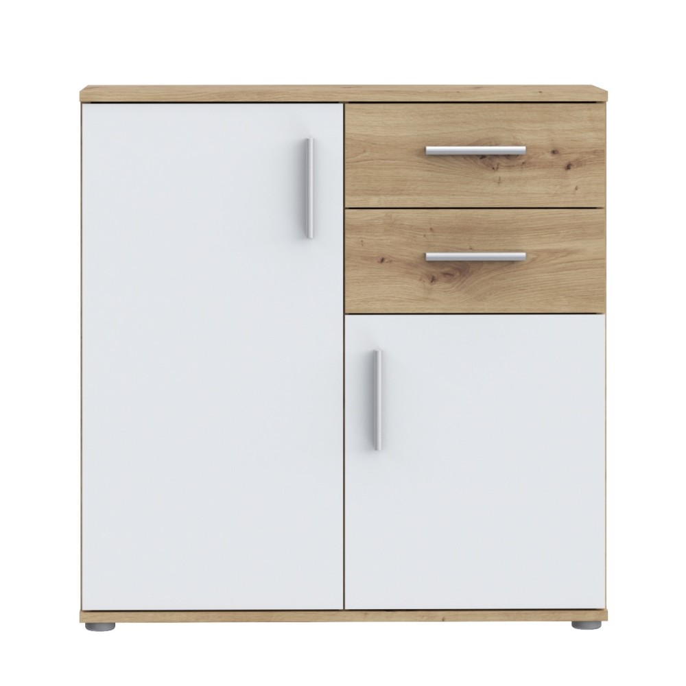 Komoda IKOLI 221 (hrast + bela, 80x31,5x82) Komoda IKOLI 221 (hrast + bela, 80x31,5x82)