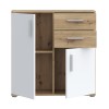Komoda IKOLI 221 (hrast + bela, 80x31,5x82) Komoda IKOLI 221 (hrast + bela, 80x31,5x82)